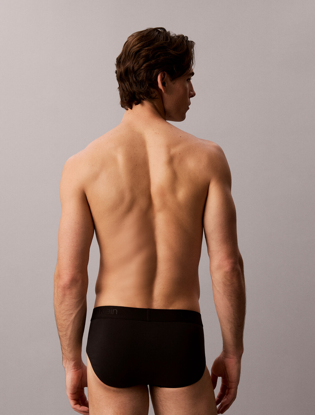 CK Black Cotton Stretch Hip Brief, Black, hi-res
