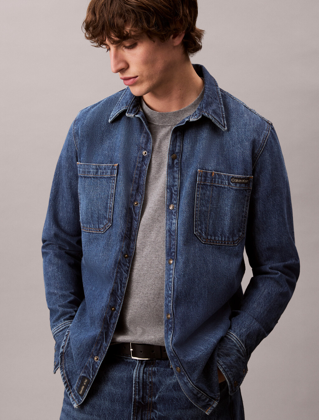 SS EASY MONOGRAM TEEMed Grey Htr, Med Grey Htr, hi-res