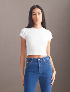 Monogram 貼身 T  恤, Bright White, hi-res