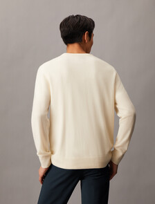 Classic Cashmere Crewneck Sweater, Antique White, hi-res