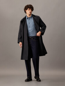 Essentials Monogram Slim Shirt, China Blue, hi-res