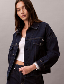 Relaxed Denim Jacket, TRUE INDIGO, hi-res