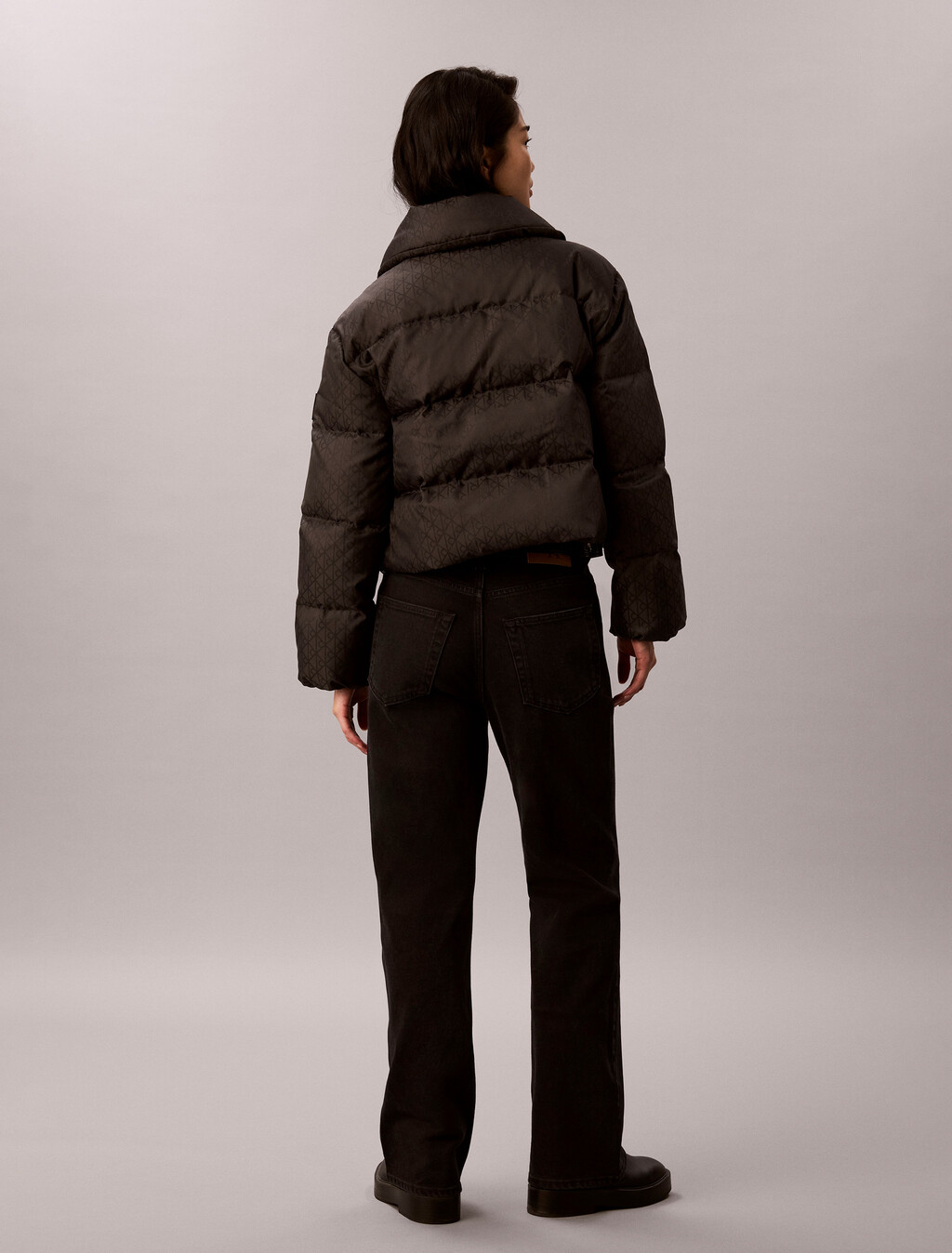 標誌羽絨外套, Black CK Emblem Jacquard, hi-res