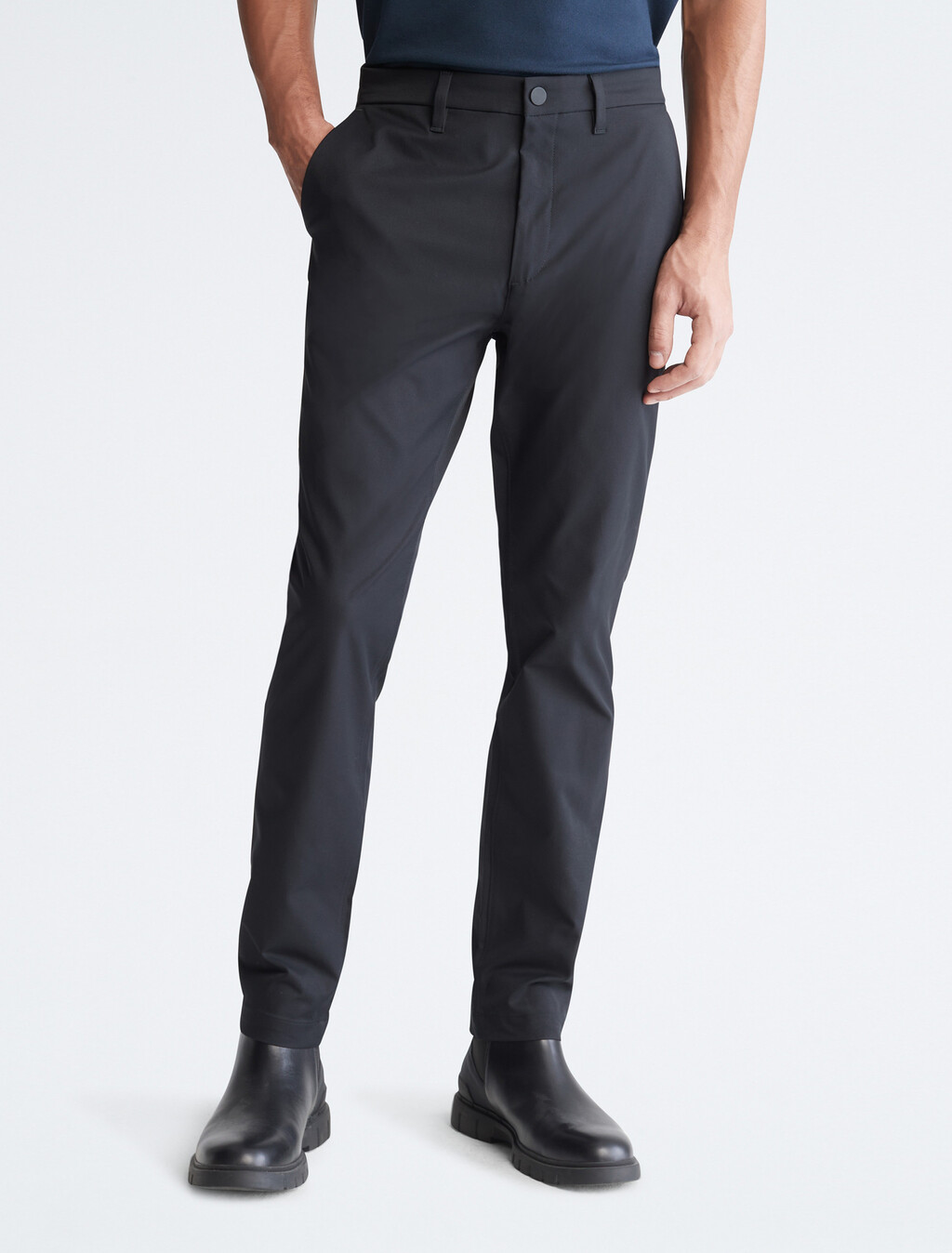 Calvin Klein Athletic Slim Stretch Woven Chinos, Black Beauty, hi-res