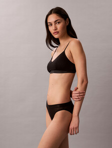 Icon 標誌蕾絲無鋼圈胸罩, Black, hi-res