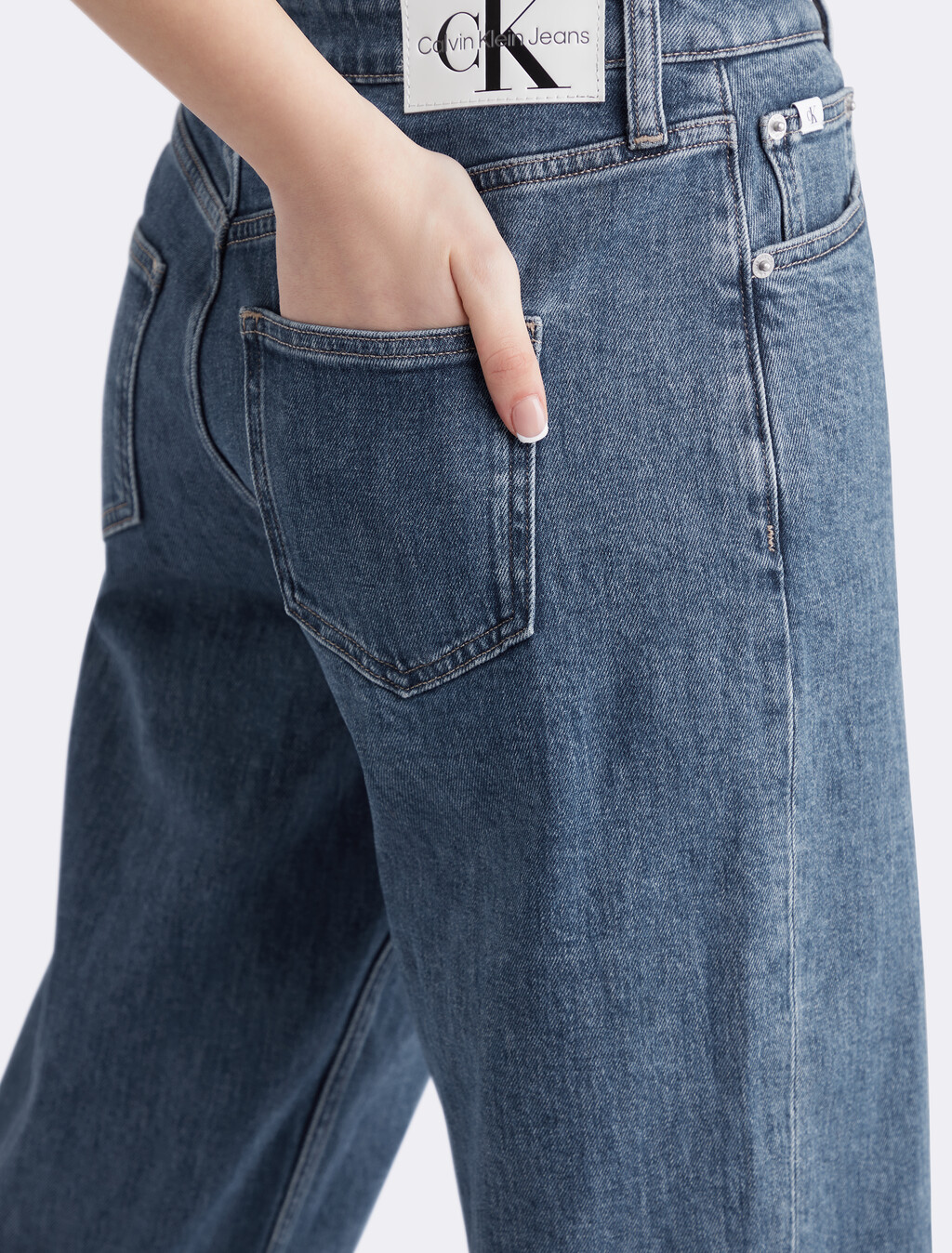 永續 90 年代直筒牛仔褲, Denim Medium, hi-res