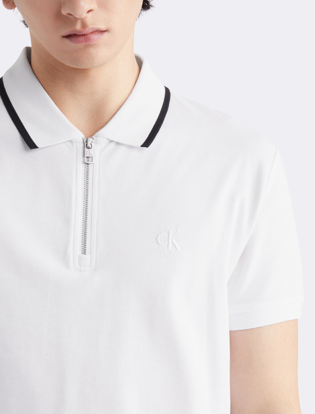 Tipped Regular Polo, Bright White, hi-res