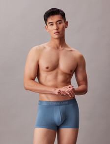 超柔軟莫代爾纖維平口內褲 3 件套組, Oatmeal Heather/Gulf Blue /Liberty Blue, hi-res