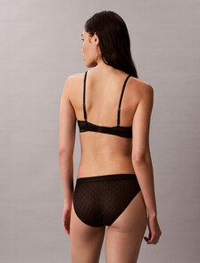 Icon 標誌蕾絲無鋼圈胸罩, Black, hi-res