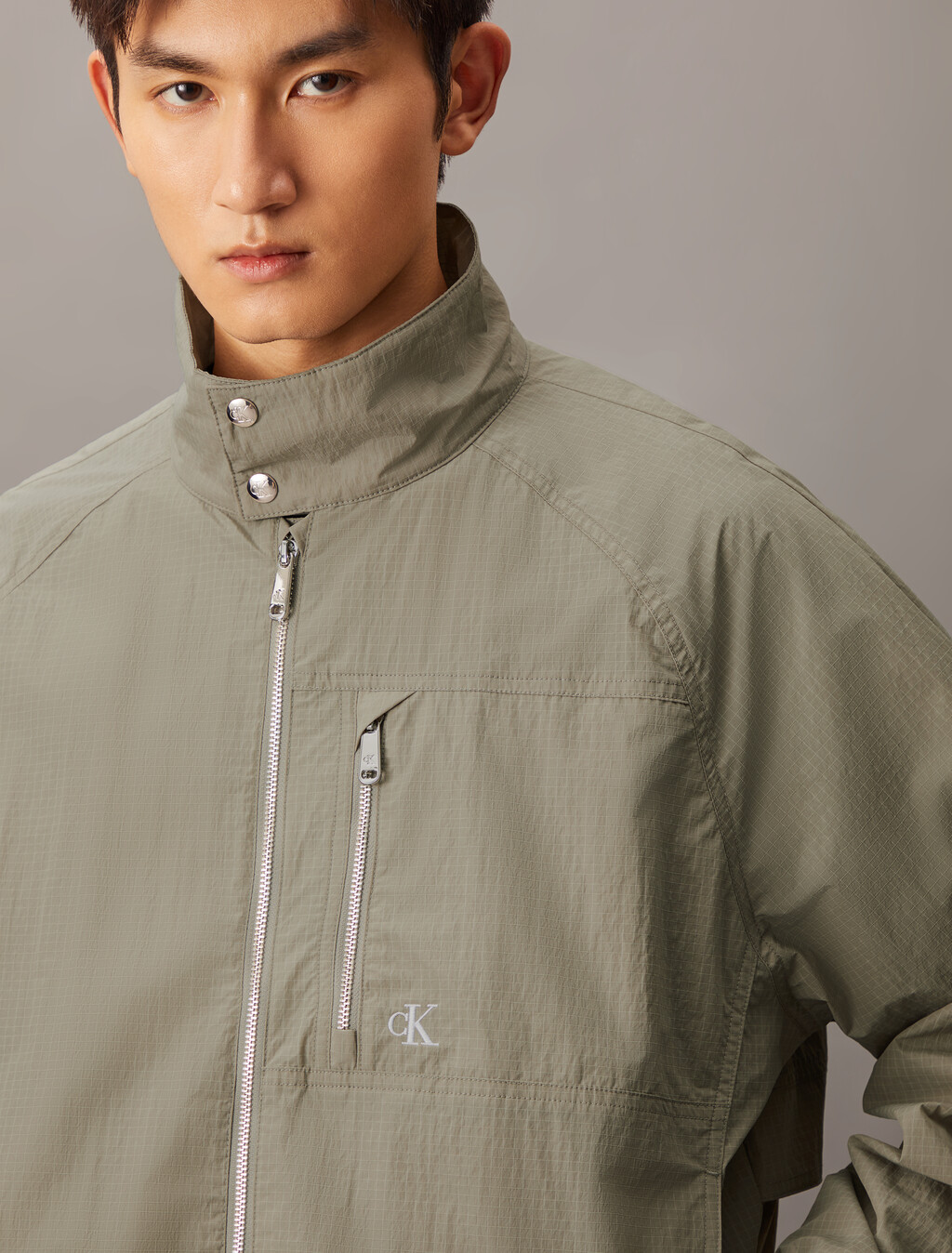 Lightweight Stand Collar Jacket, Rock Ridge, hi-res