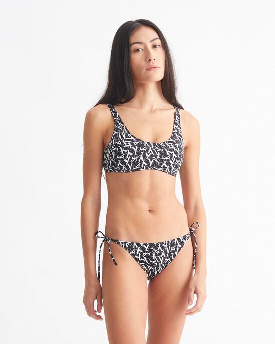 CK One Warped Monogram Side Tie String Bikini