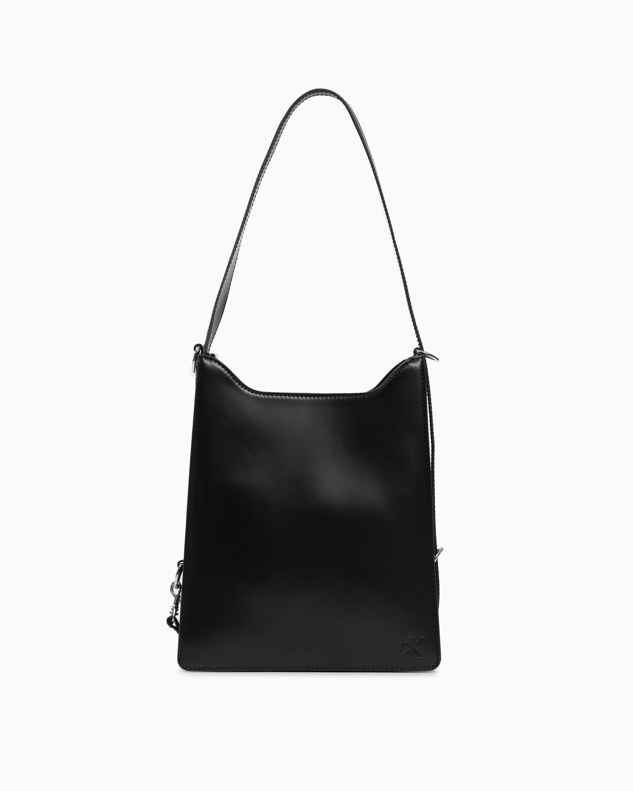 Calvin klein deals black leather handbag