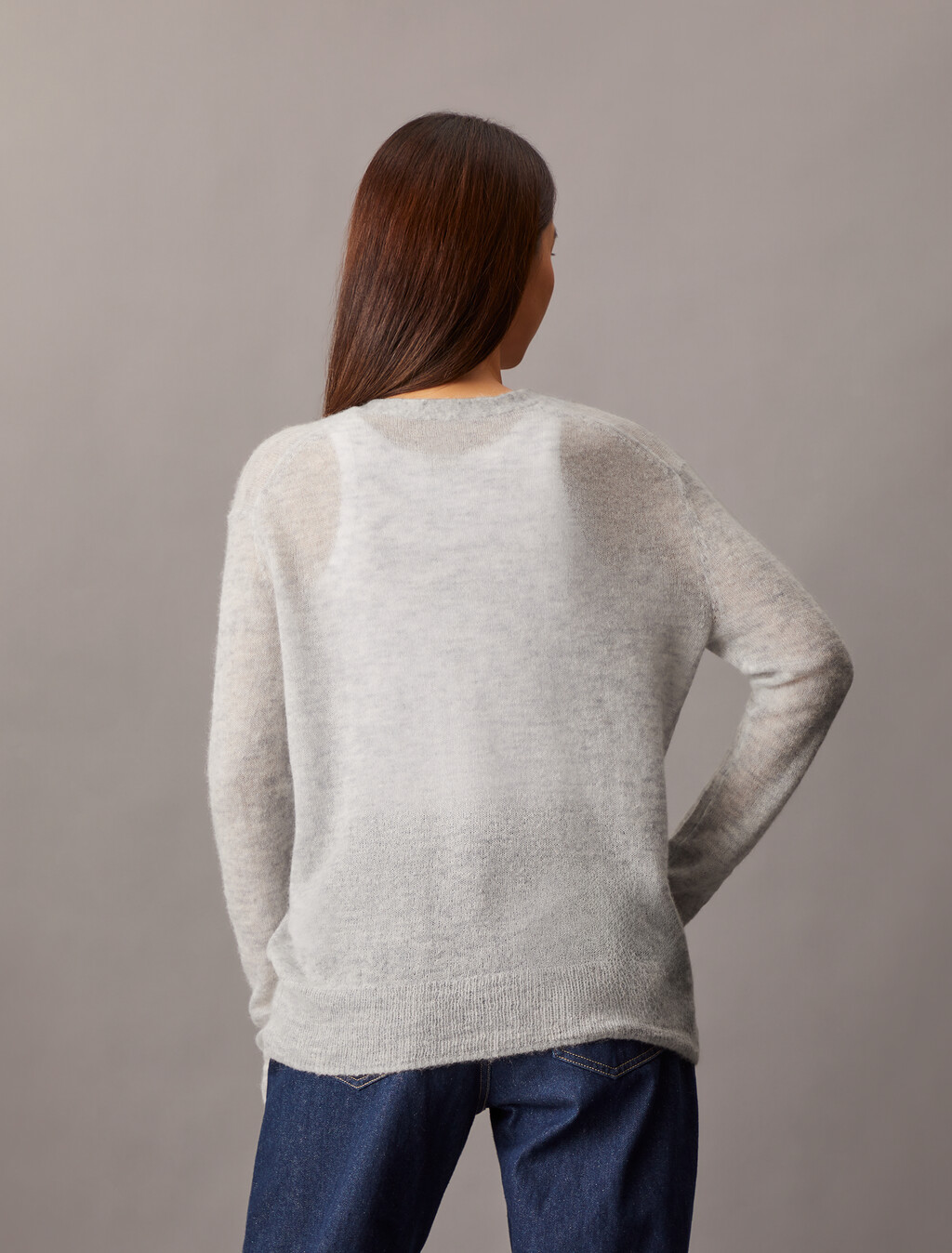 Sheer Alpaca Open Gauge Cardigan, Executive Blue, hi-res