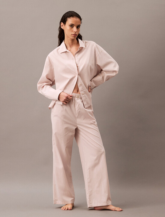 Cotton Poplin Wide Leg Pants