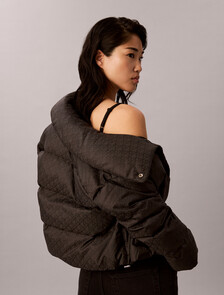 標誌羽絨外套, Black CK Emblem Jacquard, hi-res