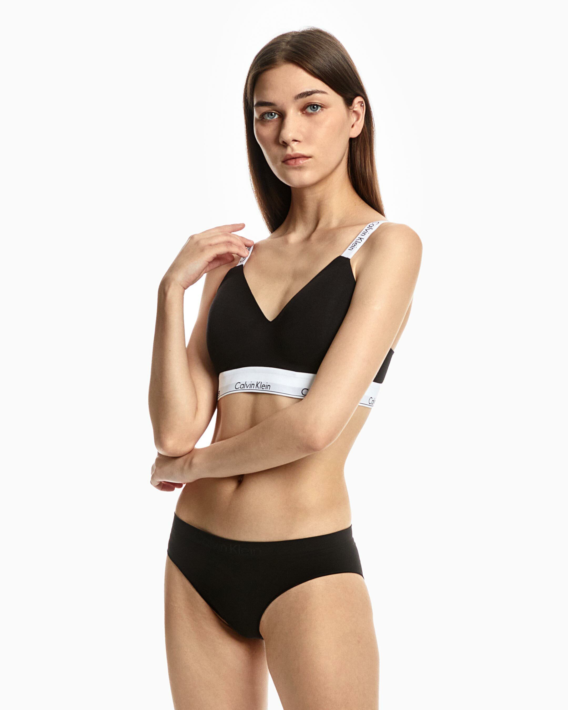 Black calvin klein bra and underwear hot sale