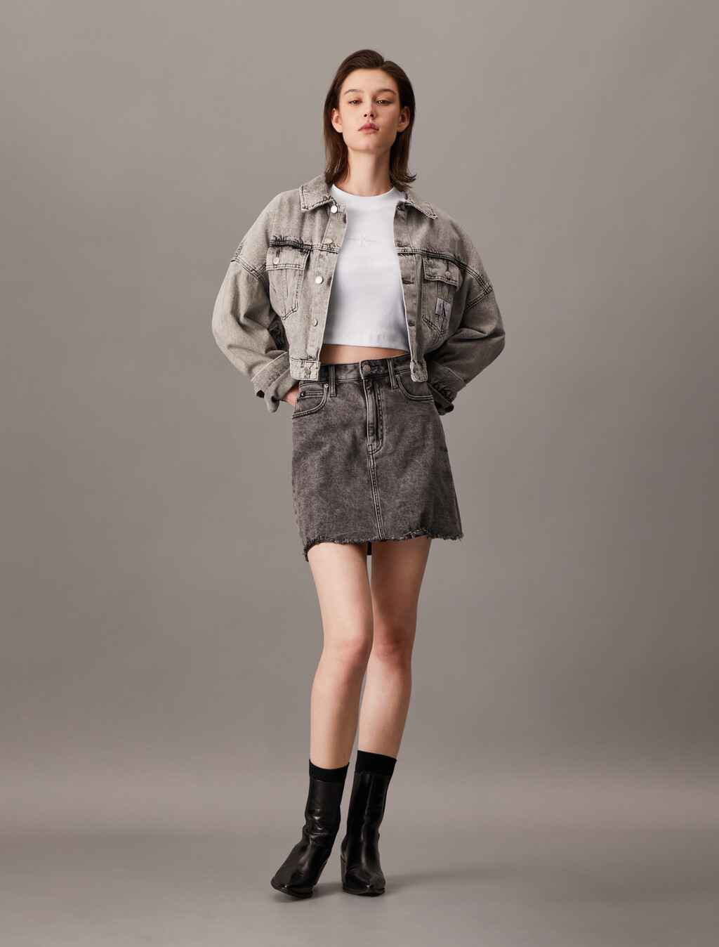 Monogram Baby Fit Rib Knit Tee, Bright White, hi-res