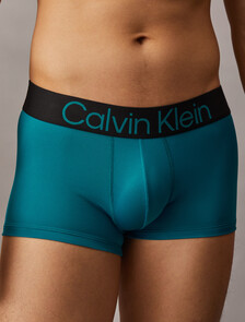 3 件套組對比標誌低腰平口內褲, black/ high rise/ deep tropical teal, hi-res