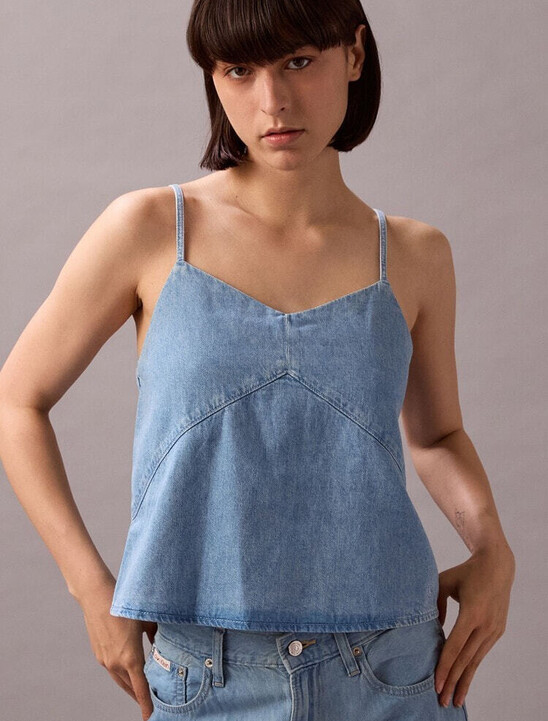 Linen Denim Tank Top