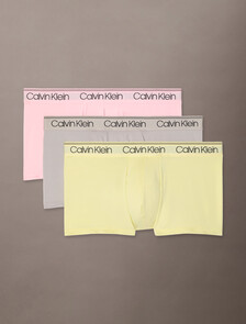 Calvin Klein Logo 低腰貼身短版四角褲 3 件組, Ash/Garden Glade/Buff Pink, hi-res