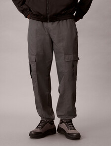 Nylon Straight Cargo Jogger, Dark Grey, hi-res