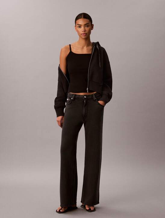 Cotton Terry Wide Leg Trousers