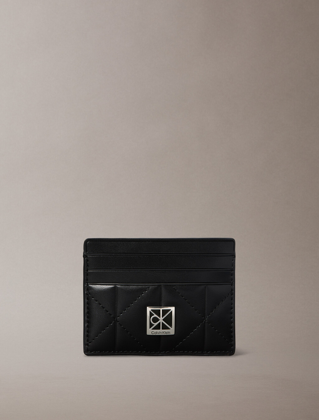 Quilted RFID Emblem Logo Cardholder, Black, hi-res