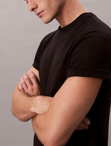 Tonal Monogram Crewneck Tee, Black, hi-res