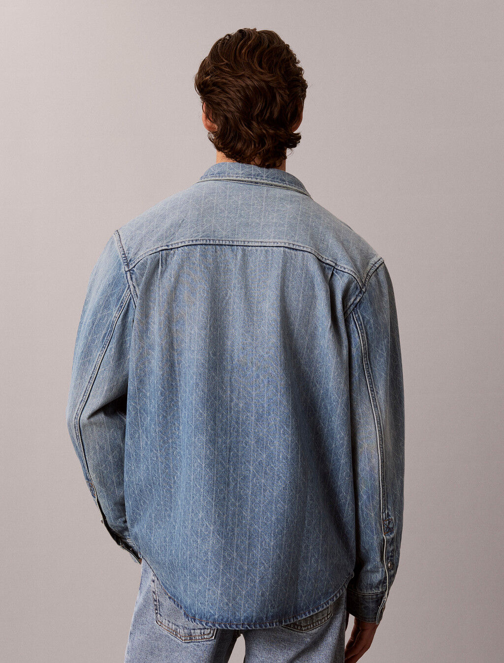 90s Relaxed Logo Denim Overshirt, BOULEVARD BLUES, hi-res