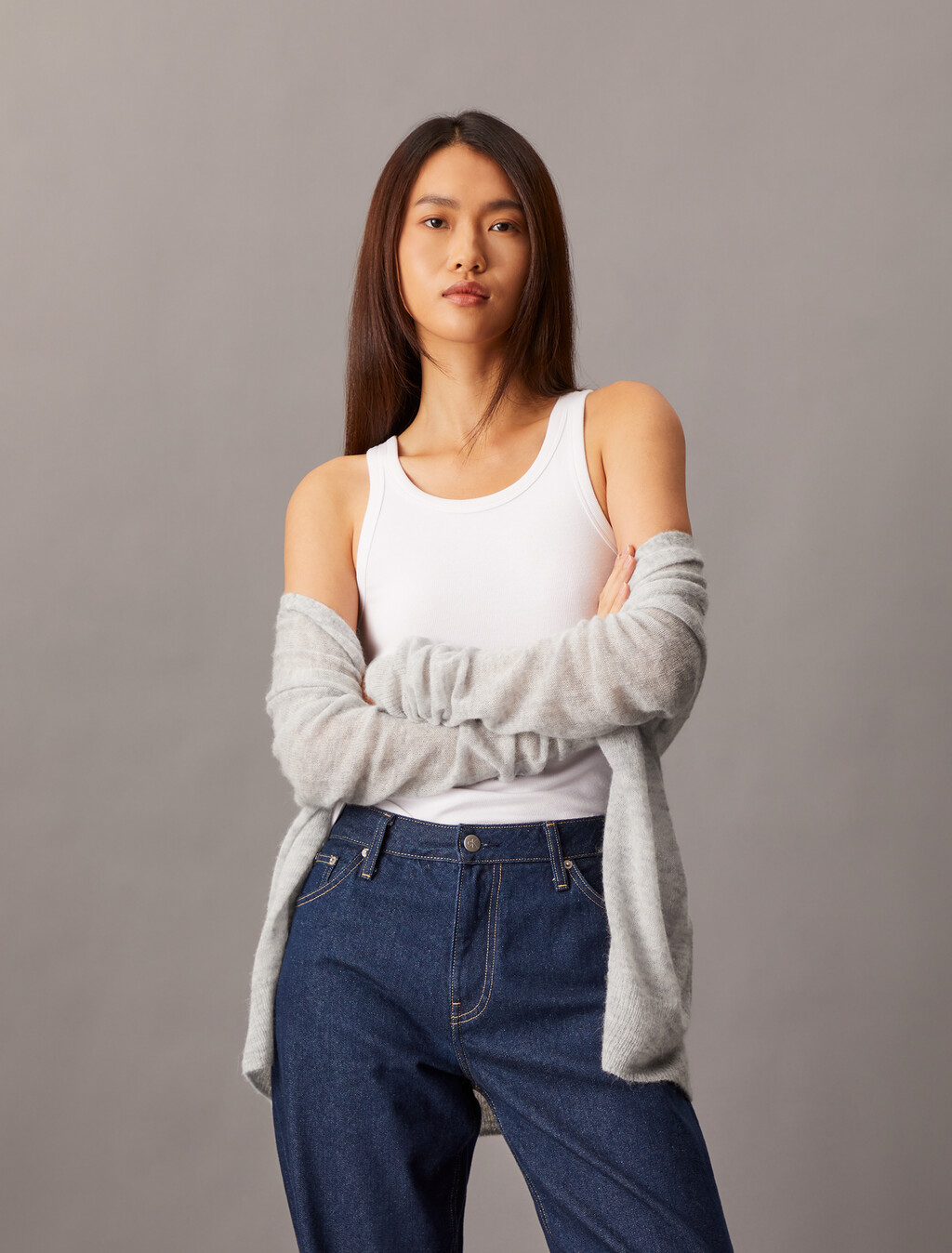 Sheer Alpaca Open Gauge Cardigan, Executive Blue, hi-res