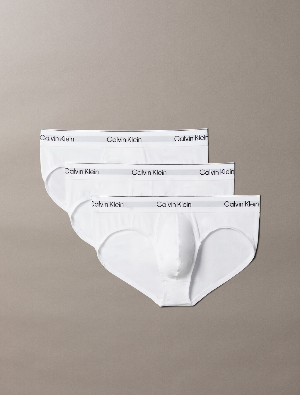 Icon Cotton Stretch 低腰三角內褲 3 件組, White/White/White, hi-res