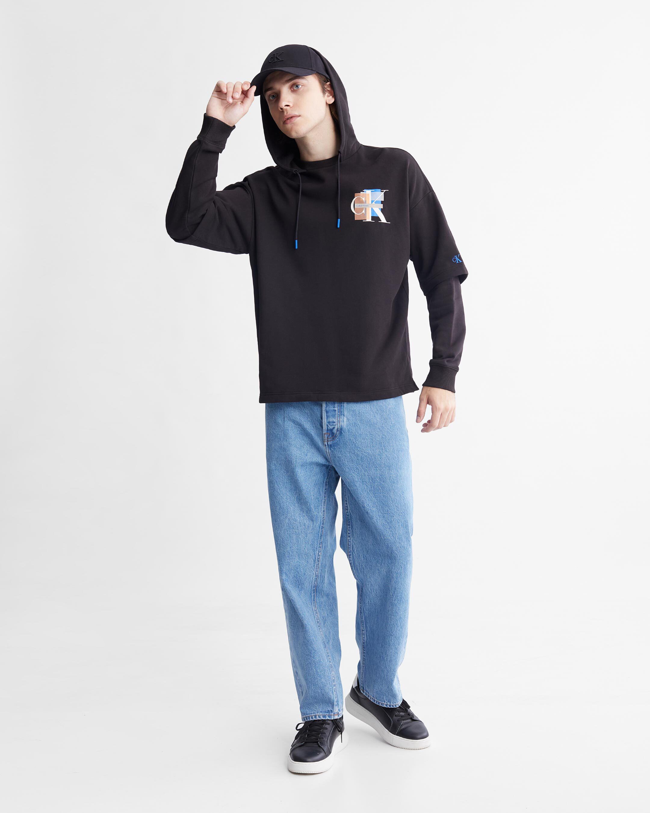 Calvin klein hotsell hoodie blue