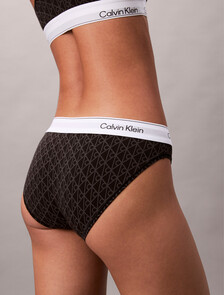 Bikini Briefs - Icon Cotton Modal, SEAMLESS EMBLEM+BLACK/ASHFORD GRAY, hi-res