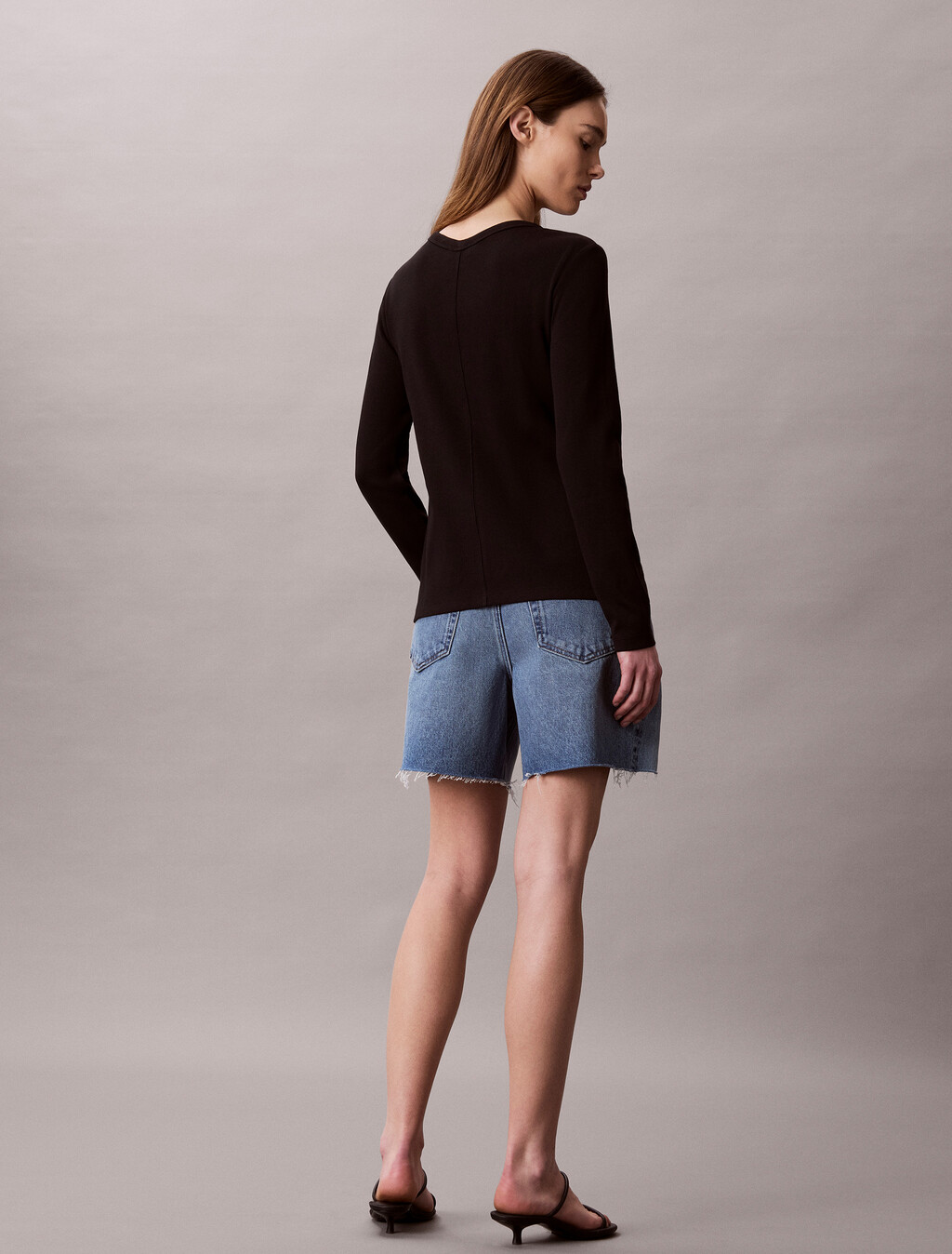 Slim Ribbed Cotton Cardigan, Black, hi-res