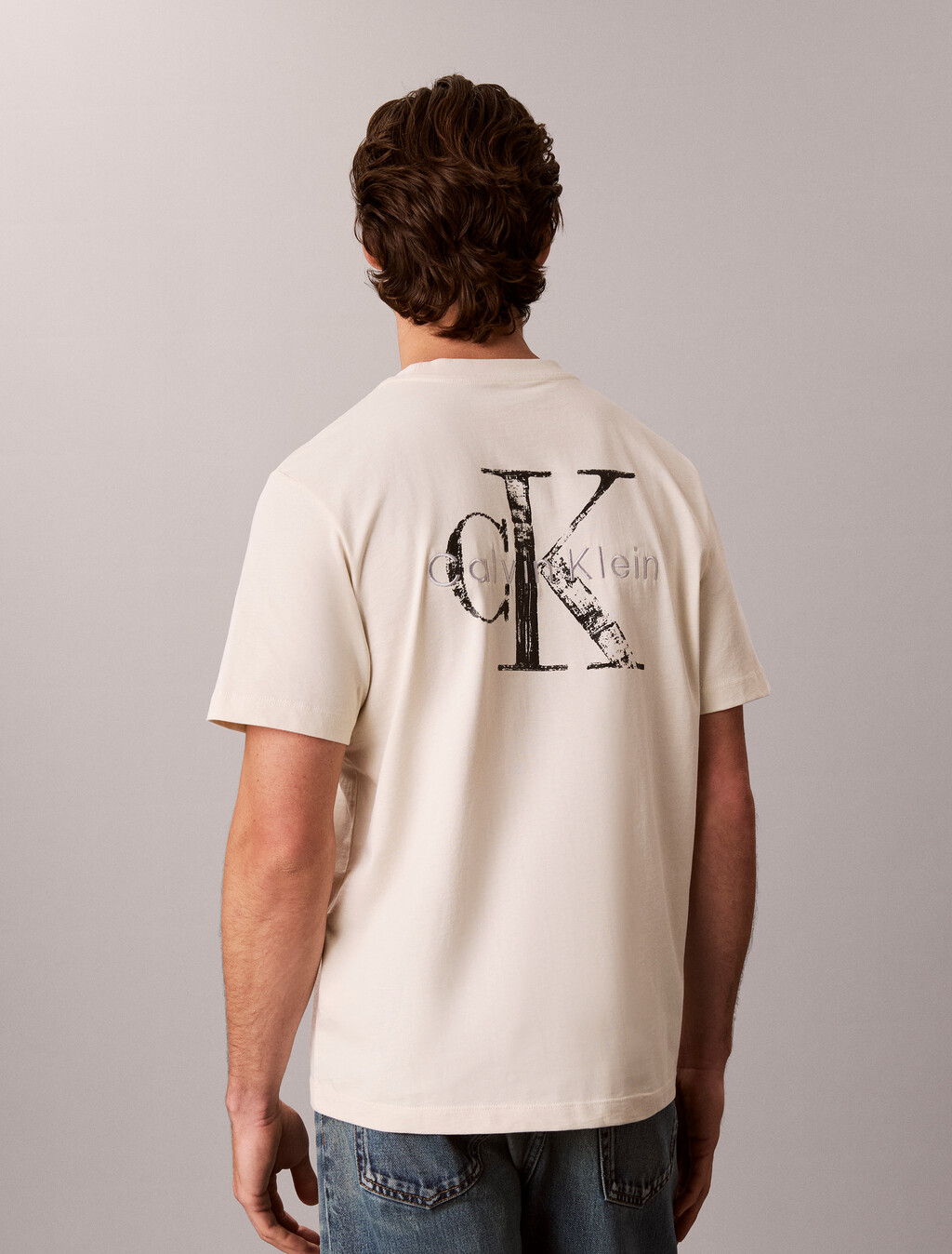 Distressed Monogram Logo T-Shirt, Turtledove, hi-res