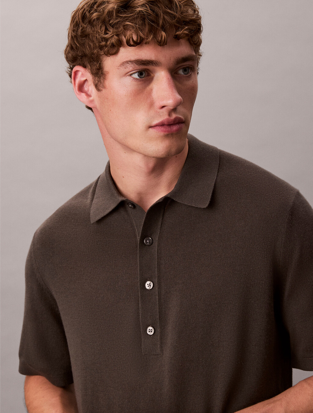 絲質山羊絨 Polo 毛衣, Beluga, hi-res