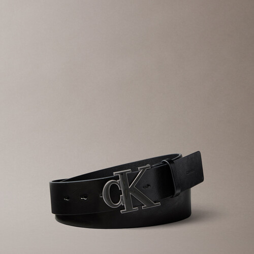 CK 琺瑯扣皮帶 40 公釐 Black / Black Enamel Matte Gunmetal