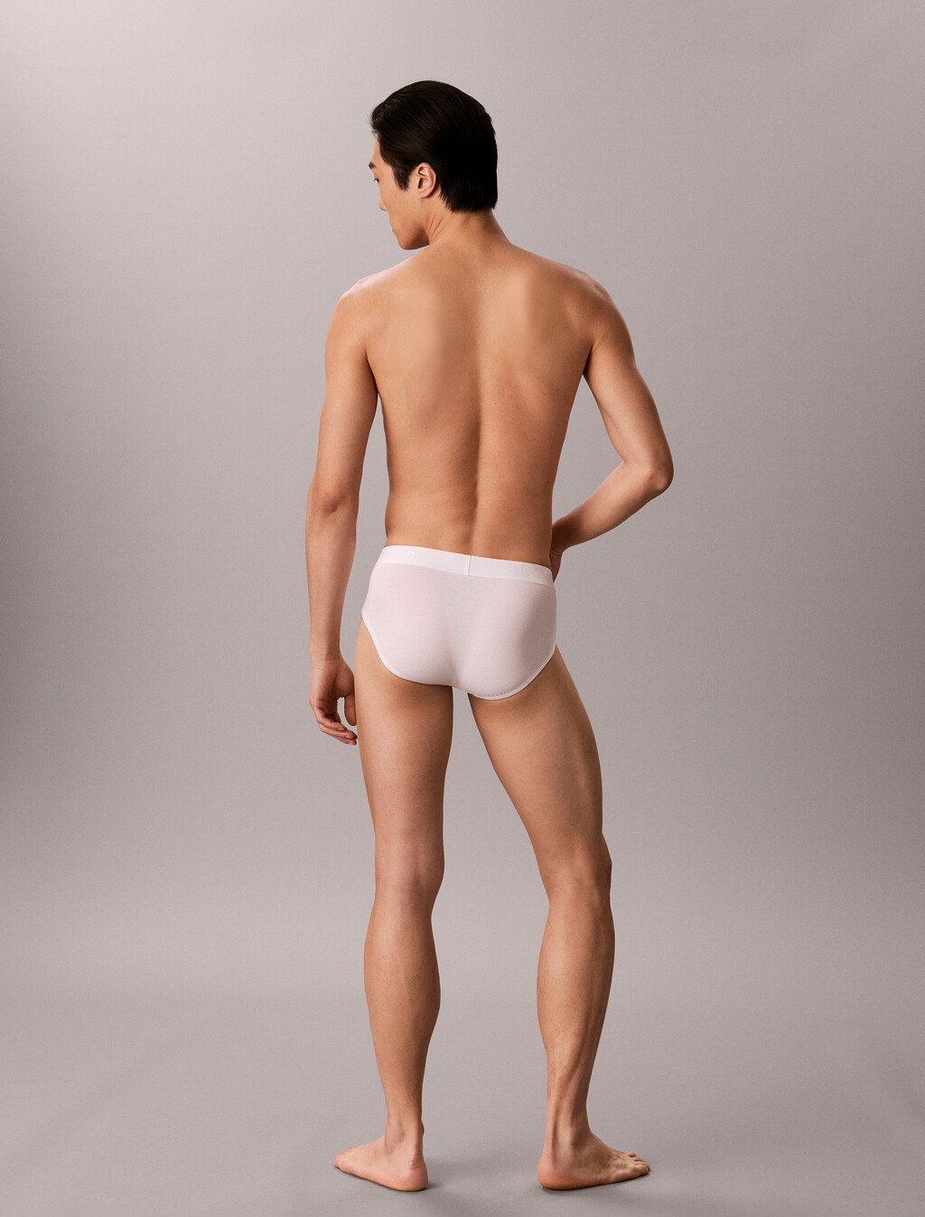 CK Black Cotton Stretch Hip Brief, White, hi-res