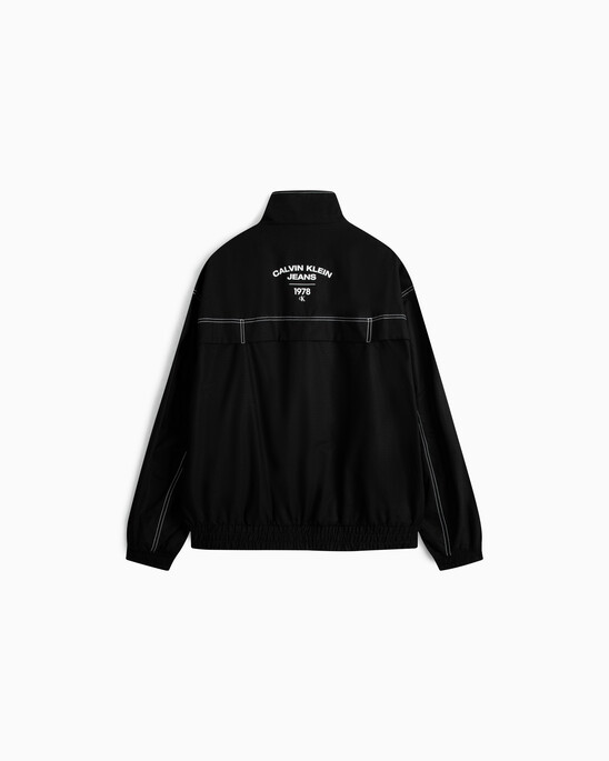 Varsity Curved Logo Stand Collar Jacket