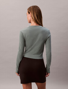 Monogram 標誌長袖貼身 T 裇, Autumn Green, hi-res