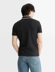 Monologo 標誌修身飾邊 Polo 衫, Ck Black, hi-res