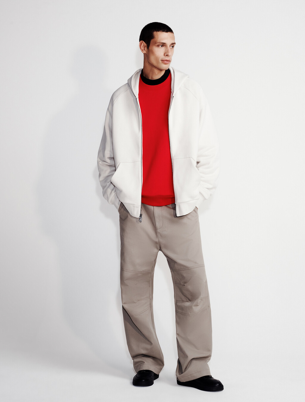 Lux Terry Crewneck Sweatshirt, Pantone Red, hi-res