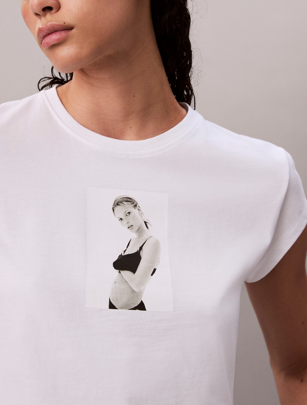 Kate Moss 圖案緊身 T 恤, Brilliant White, hi-res