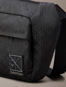 Water-Repellent Ripstop Sling Bum Bag, Black, hi-res