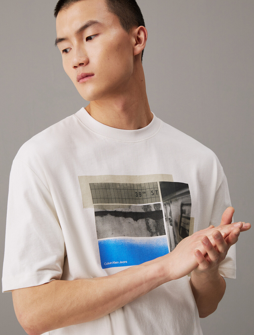 Relaxed Photo Print T-shirt, Ivory, hi-res