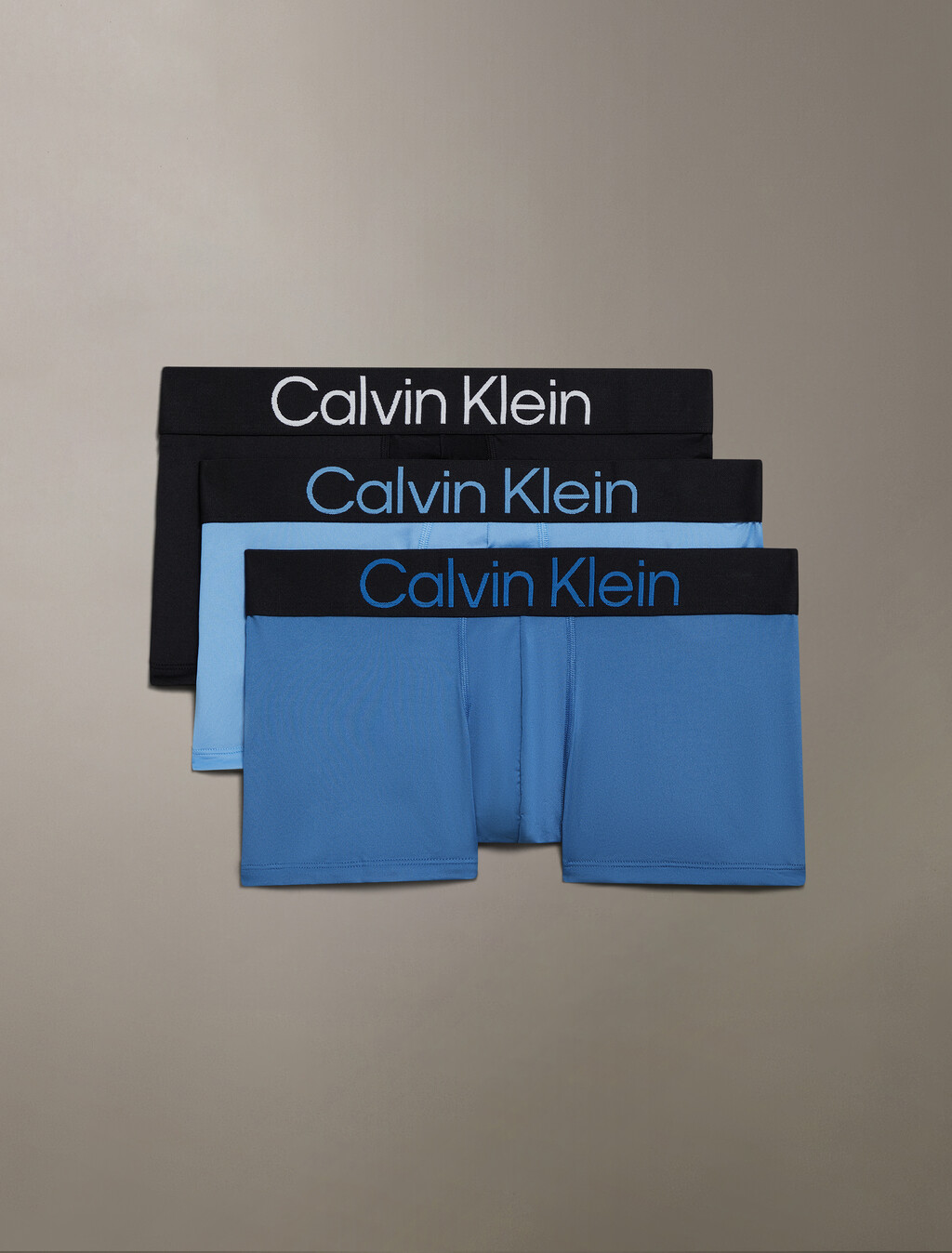 Bold Logo Low Rise Trunks 3 Pack, Delft/Silver Lake Blue/Black, hi-res
