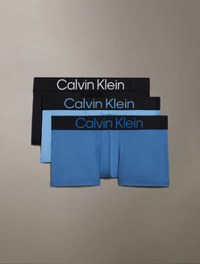 Bold Logo Low Rise Trunks 3 Pack, Delft/Silver Lake Blue/Black, hi-res