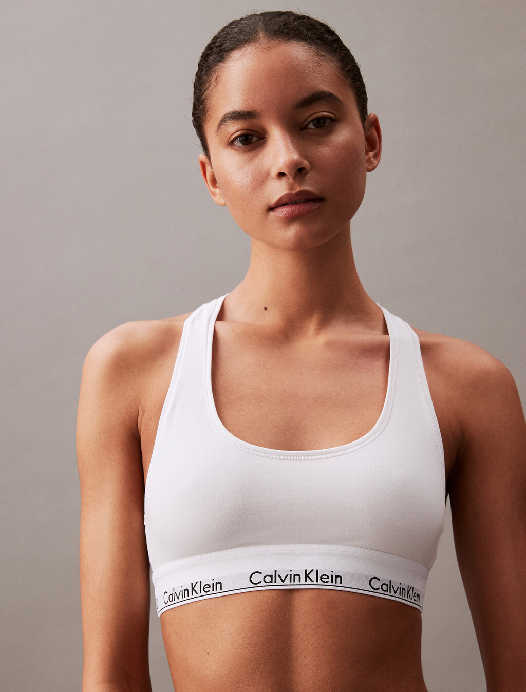 Icon Cotton Lightly Lined Bralette, WHITE, hi-res