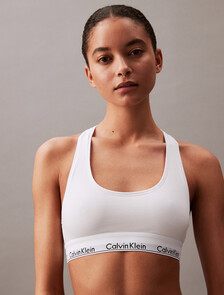 Icon Cotton Lightly Lined Bralette, WHITE, hi-res