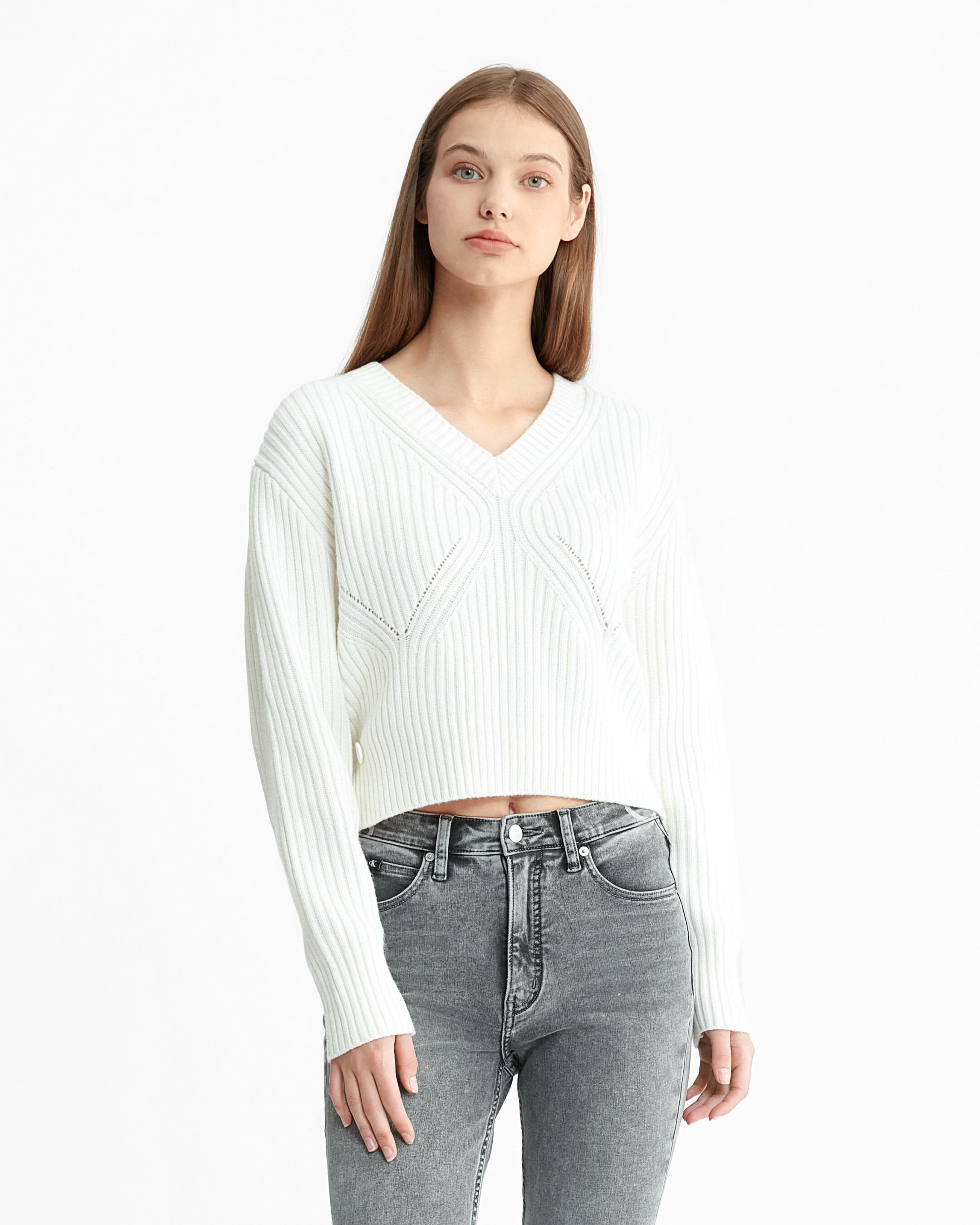 Calvin klein crop best sale sweater